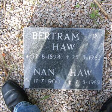 HAW Bertram P. 1894-1962 &amp; Nan 1900-1989