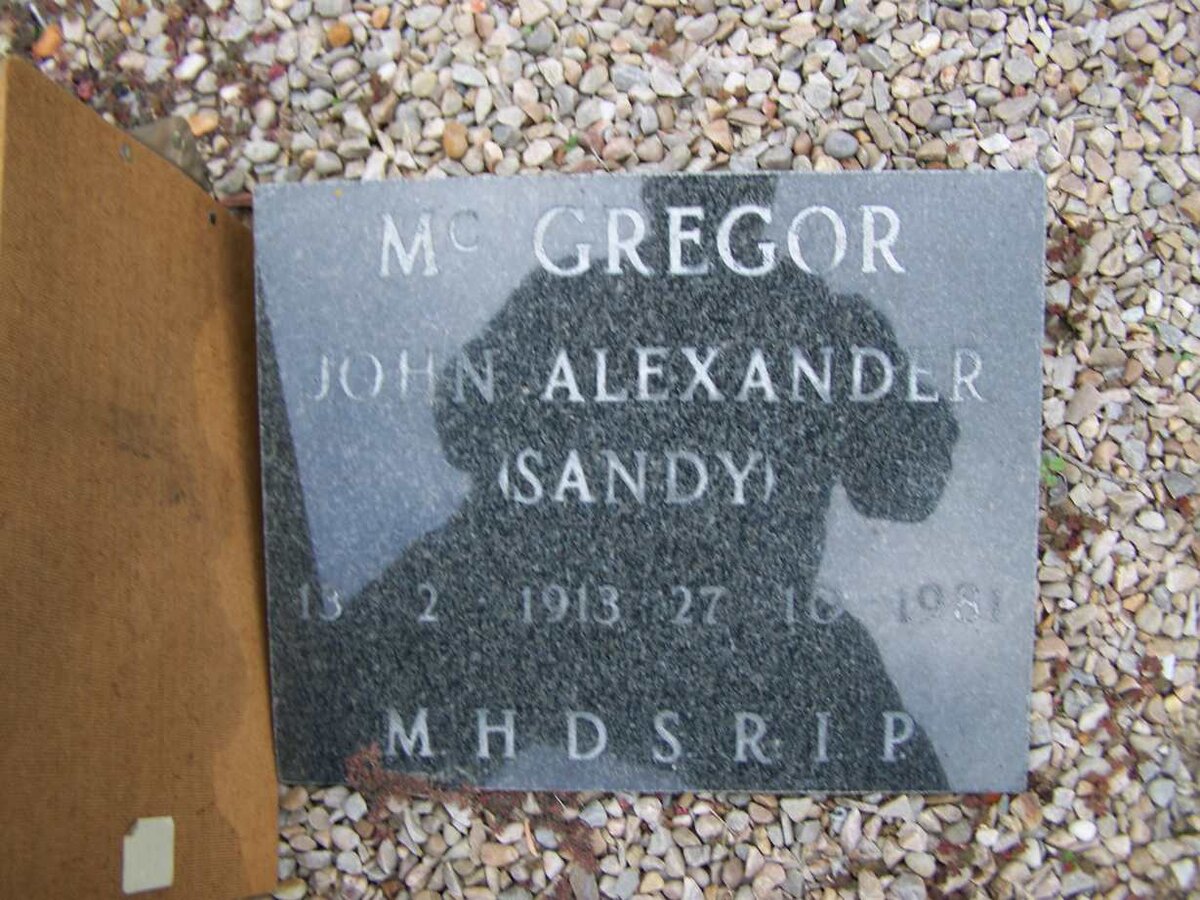 McGREGOR John Elexander 1913-1981