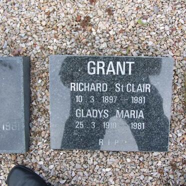 GRANT Richard St. Clair 1897-1981 &amp; Gladys Maria 1910-1981