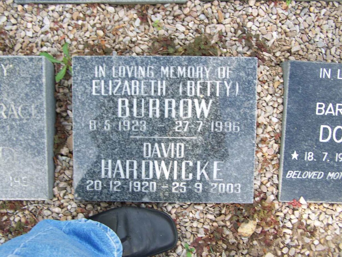 BURROW Elizabeth 1923-1996 :: HARDWICKE David 1920-2003
