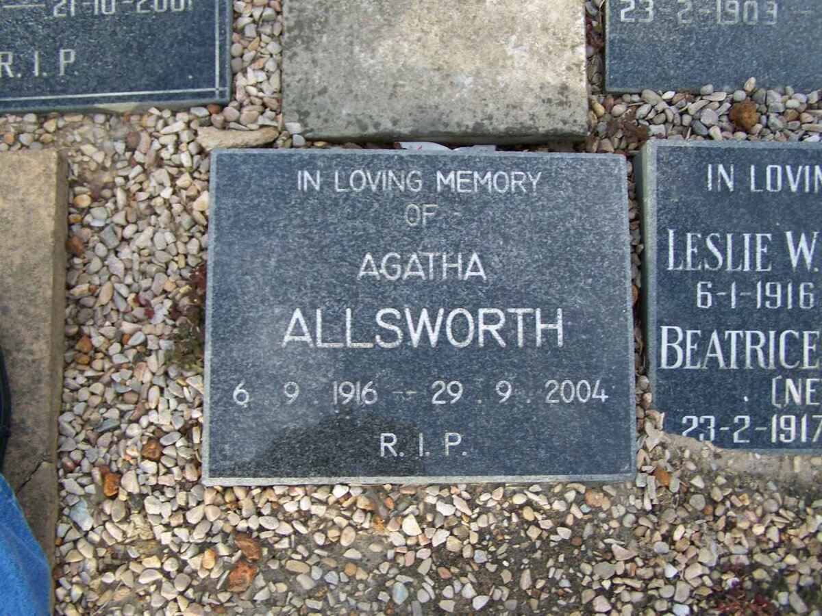 ALLSWORTH Agatha 1916-2004