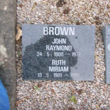 BROWN John Raymond 1900-1972 &amp; Ruth Miriam 1901-1980