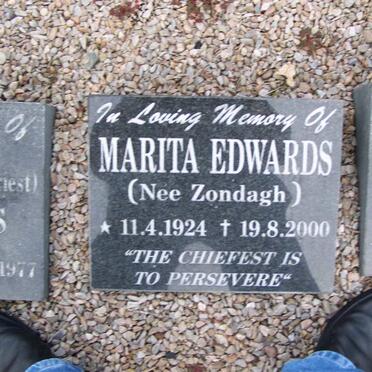 EDWARDS Marita nee ZONDAGH 1924-2000