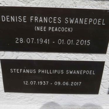 SWANEPOEL Stefanus Phillipus 1937-2017 & Denise Frances PEACOCK 1941-2015 