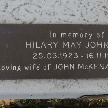 JOHNSON Hilary May 1923-1987