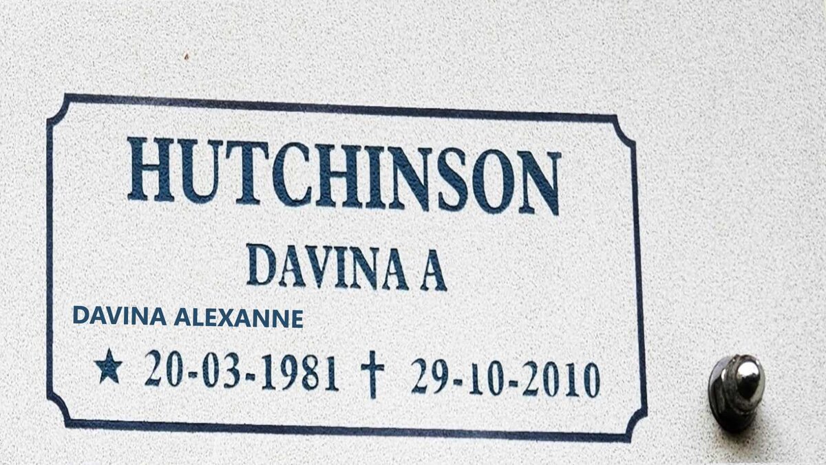 HUTCHINSON Davina Alexanne 1981-2010
