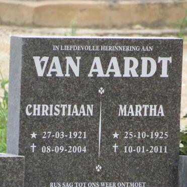 AARDT Christiaan, van 1921-2004 & Martha 1925-2011