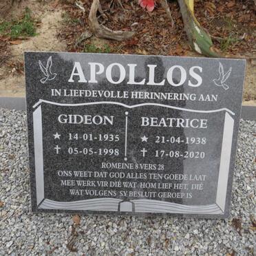 APOLLOS Gideon 1935-1998 &amp; Beatrice 1938-2020