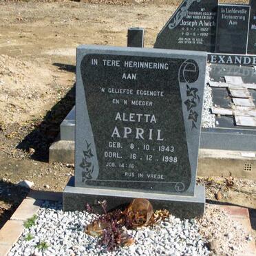 APRIL Aletta 1943-1998