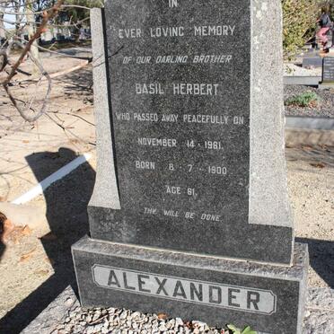 ALEXANDER Basil Herbert 1900-1961