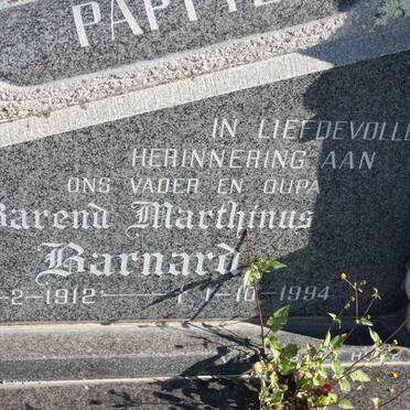 BARNARD Barend Marthinus 1912-1994
