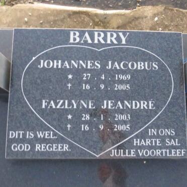 BARRY Johannes Jacobus 1969-2005 :: BARRY Fazlyne Jeandre 2003-2005
