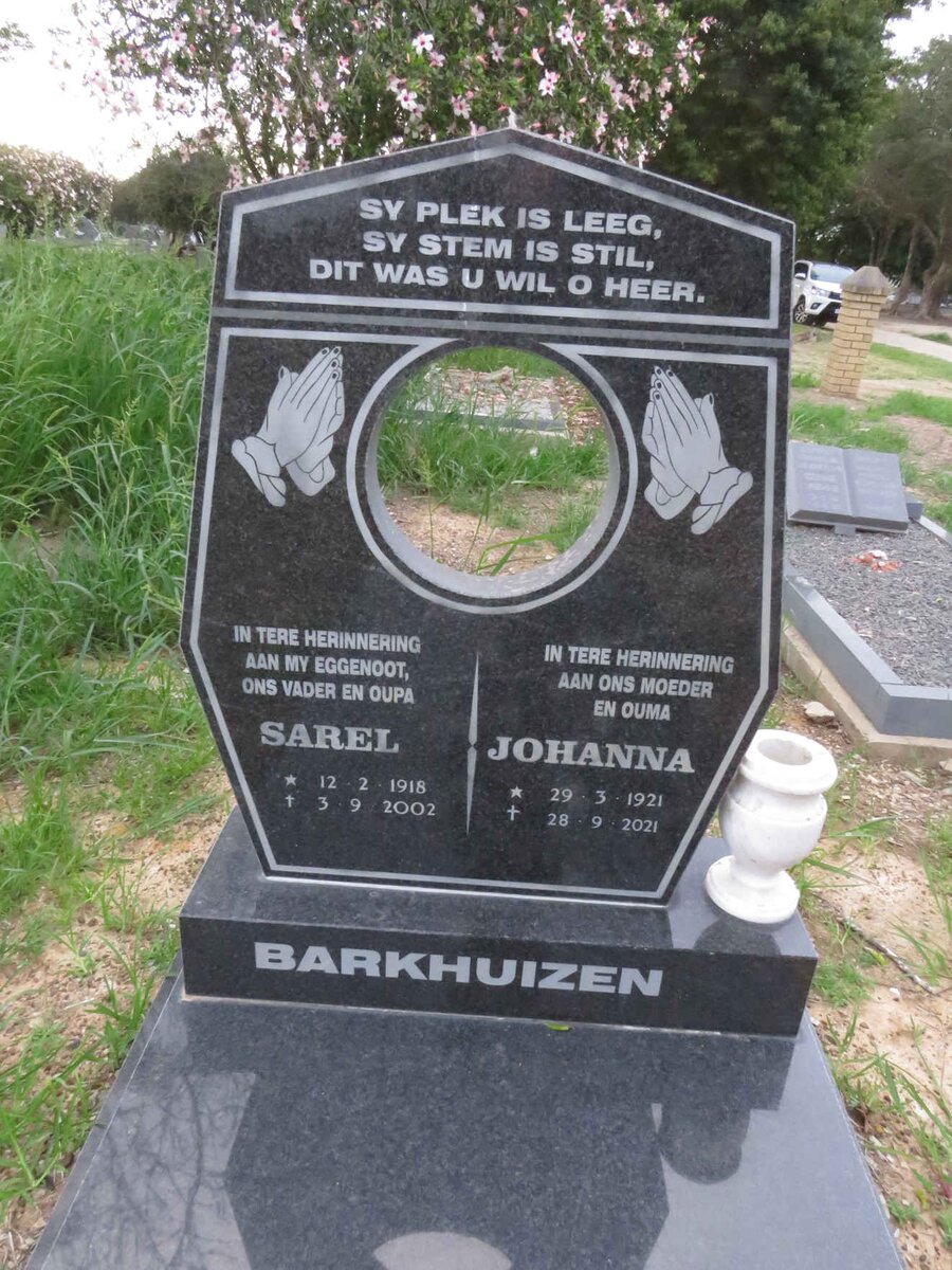BARKHUIZEN Sarel 1918-2002 &amp; Johanna 1921-2021