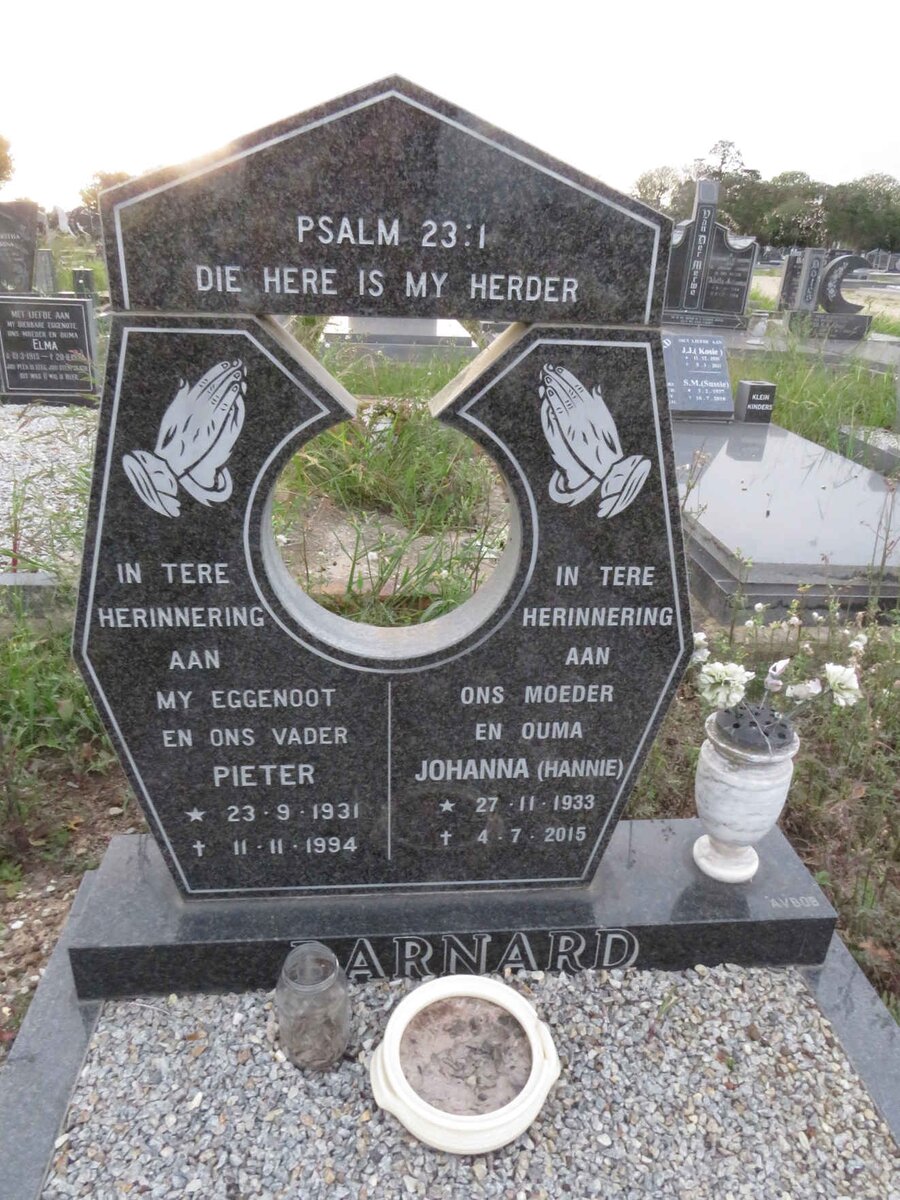 BARNARD Pieter 1931-1994 &amp; Johanna 1933-2015