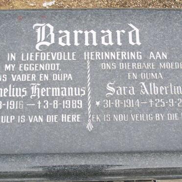BARNARD Cornelius  Hermanus 1916-1989 &amp; Sara Albertina 1914-2000