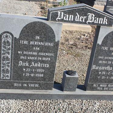 BANK Dirk Andries, van der 1901-1988 &amp; Margaretha Maria C. 1914-1993