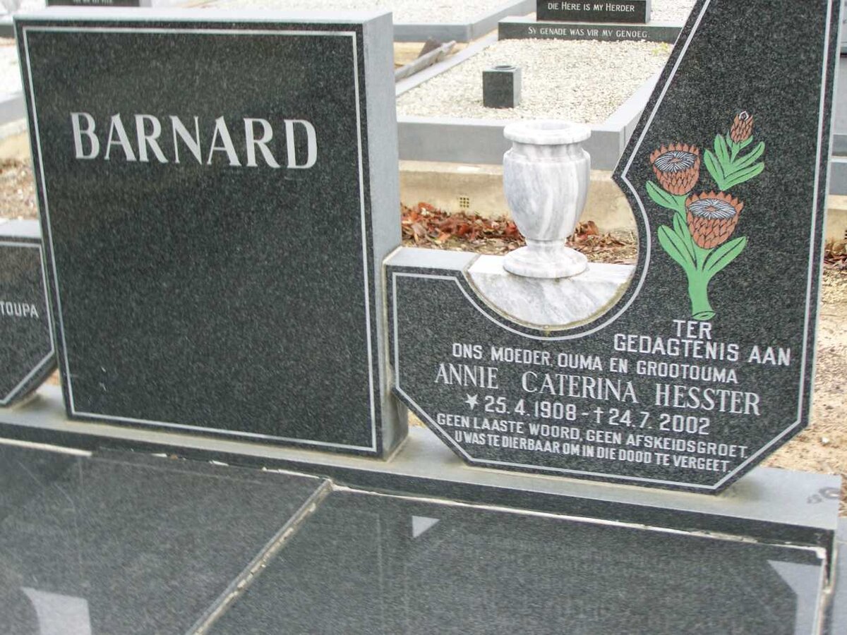 BARNARD Annie Caterina Hesster 1908-2002