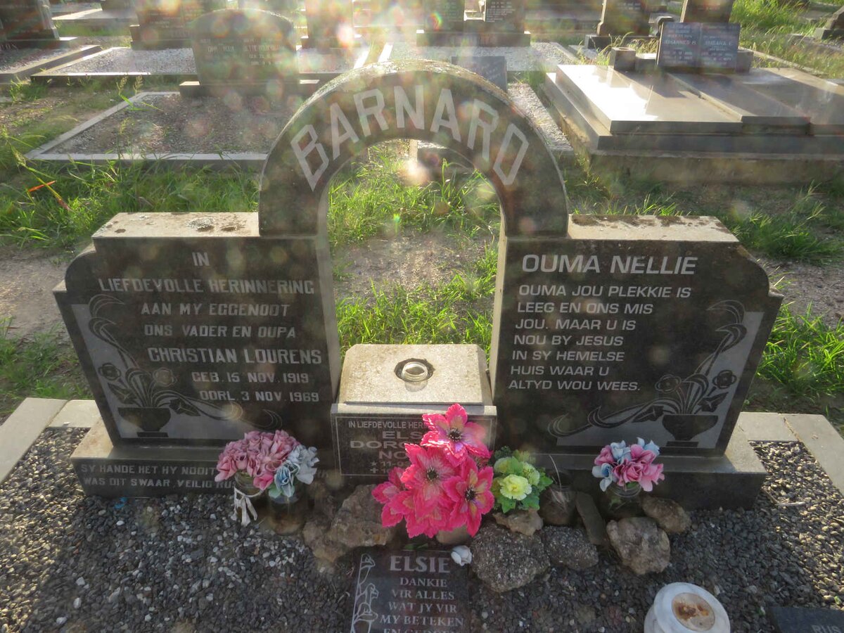 BARNARD Christian Lourens 1919-1969 &amp; Nellie