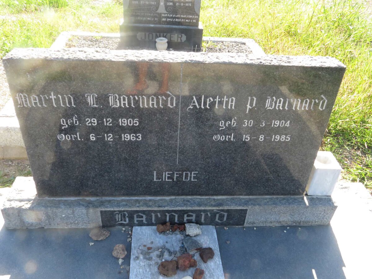 BARNARD Martin I. 1905-1963 & Aletta P. 1904-1985