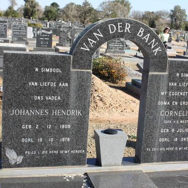 BANK Johannes Hendrik, van der 1909-1978 &amp; Cornelia M.P. V.D. WESTHUIZEN 1904-1971
