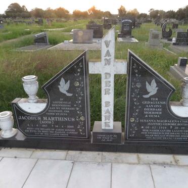 BANK Jacobus Marthinus, van der 1917-2000 & Susanna Magdalena Christina BOTHA 1919-2006