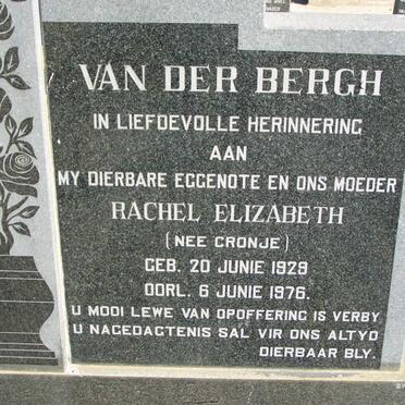 BERGH Rachel Elizabeth, van der nee CRONJE 1929-1976