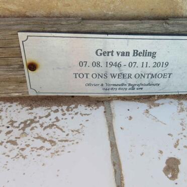 BELING Gert, van 1946-2019