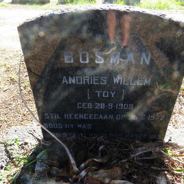 BOSMAN Andries Willem 1909-1972