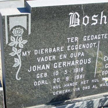 BOSHOFF Johan Gerhardus 1918-1981 &amp; Cornelia Maria 1921-2000 _1