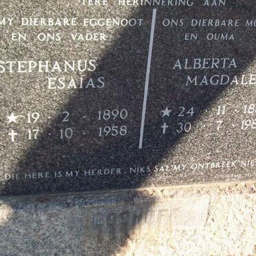 BOSHOFF Stephanus Esaias 1890-1958 &amp; Alberta Magdalena 1889-1983