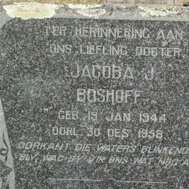 BOSHOFF Jacoba J. 1944-1958