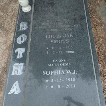 BOTHA Louis Jan Smuts 1915-2002 & Sophia W.J. 1918-2011
