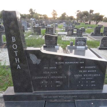 BOTHA Adriaan Johannes Hendrikus 1883-1977 &amp; Anna Wilhelmina BENEKE 1887-1974