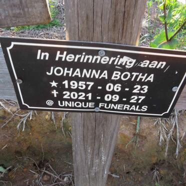 BOTHA Johanna 1957-2021