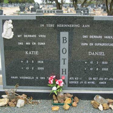 BOTHA Daniel 1930-2002 &amp; Katie 1934-2000