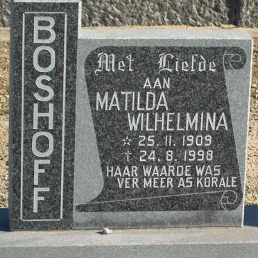 BOSHOFF Matilda Wilhelmina 1909-1998