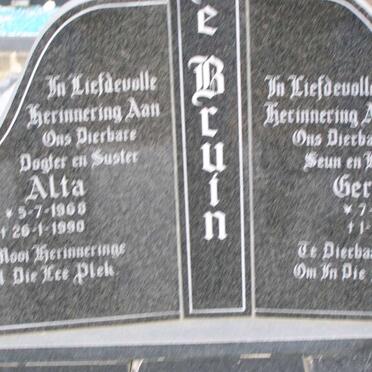 BRUIN Gerhard, de 1967-1990 :: BRUIN Alta, de 1968-1990