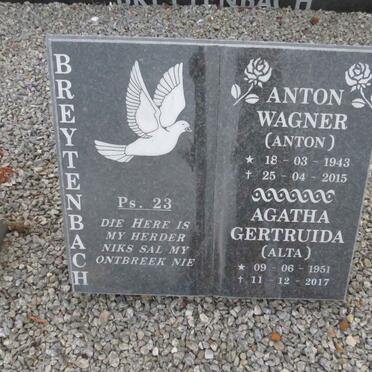 BREYTENBACH Anton Wagner 1943-2015 & Agatha Gertruida 1951-2017
