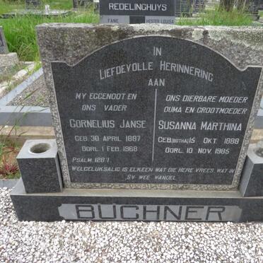 BUCHNER Cornelius Janse 1887-1968 &amp; Susanna Marthina BOTHA 1888-1985