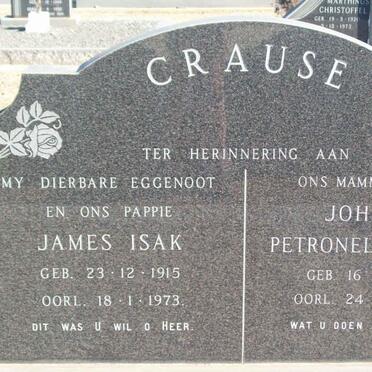 CRAUSE James Isak 1915-1973 &amp; Johanna Petronella Maria 1920-1976