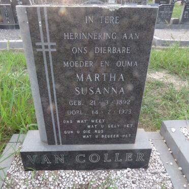 COLLER Martha Susanna, van 1892-1973