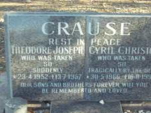 CRAUSE Theodore Joseph 1952-1957 :: CRAUSE Cyril Christo 1966-1991