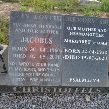 CHRISTOFFELS Jacobus 1960-2011 &amp; Margaret 1952-2020