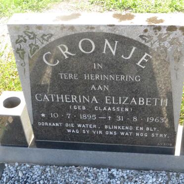 CRONJE Catherina Elizabeth nee CLAASSEN 1895-1963