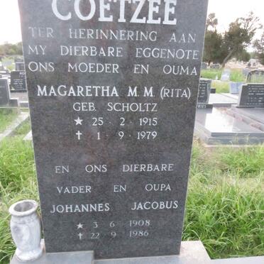 COETZEE Johannes Jacobus 1908-1986 & Magaretha M.M. SCHOLTZ 1915-1979