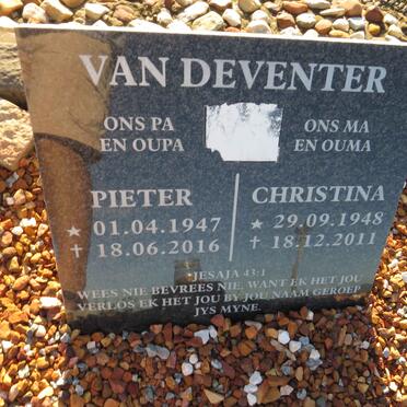 DEVENTER Pieter, van 1947-2016 & Christina 1948-2011