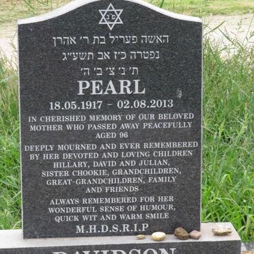 DAVIDSON Pearl 1917-2013