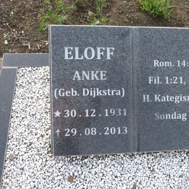 ELOFF Anke nee DIJKSTRA 1931-2013