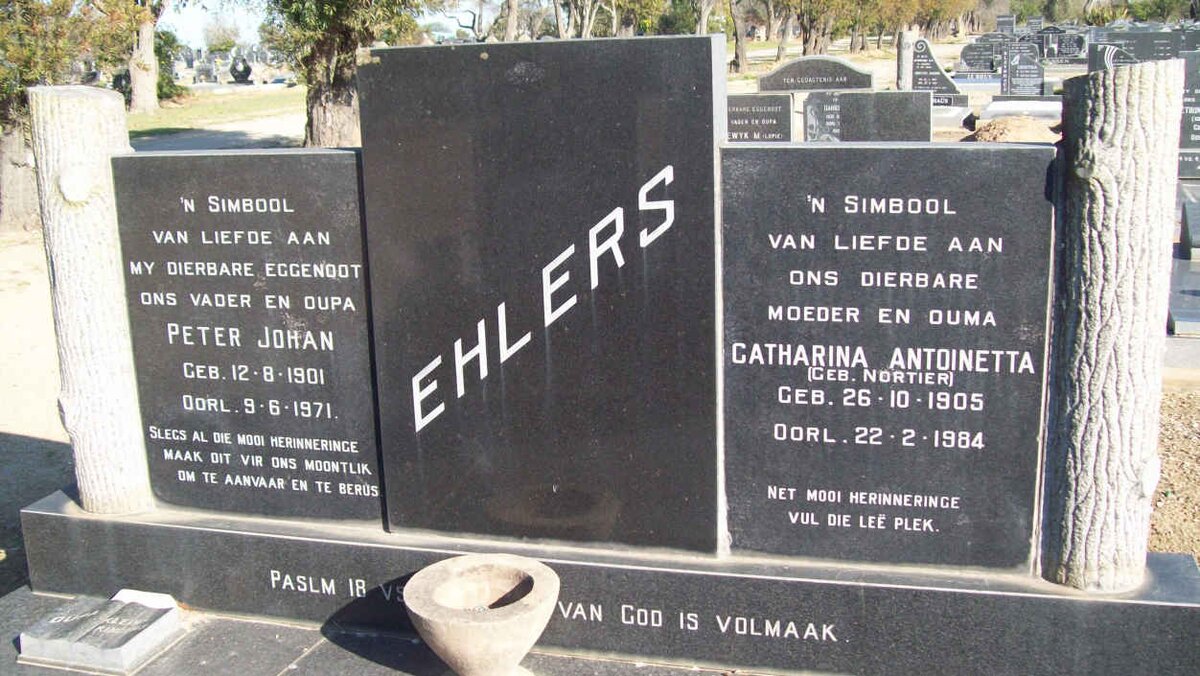 EHLERS Peter Johan 1901-1971 &amp; Catharina Antionetta NORTIER 1905-1984