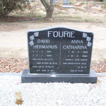 FOURIE David Hermanus 1914-1983 &amp; Anna Catharina 1922-19?8